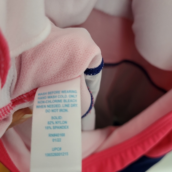 Bal Harbour One Piece Color Block Halter One Piece Tummy Control Swimsuit 20 New - Picture 7 of 10